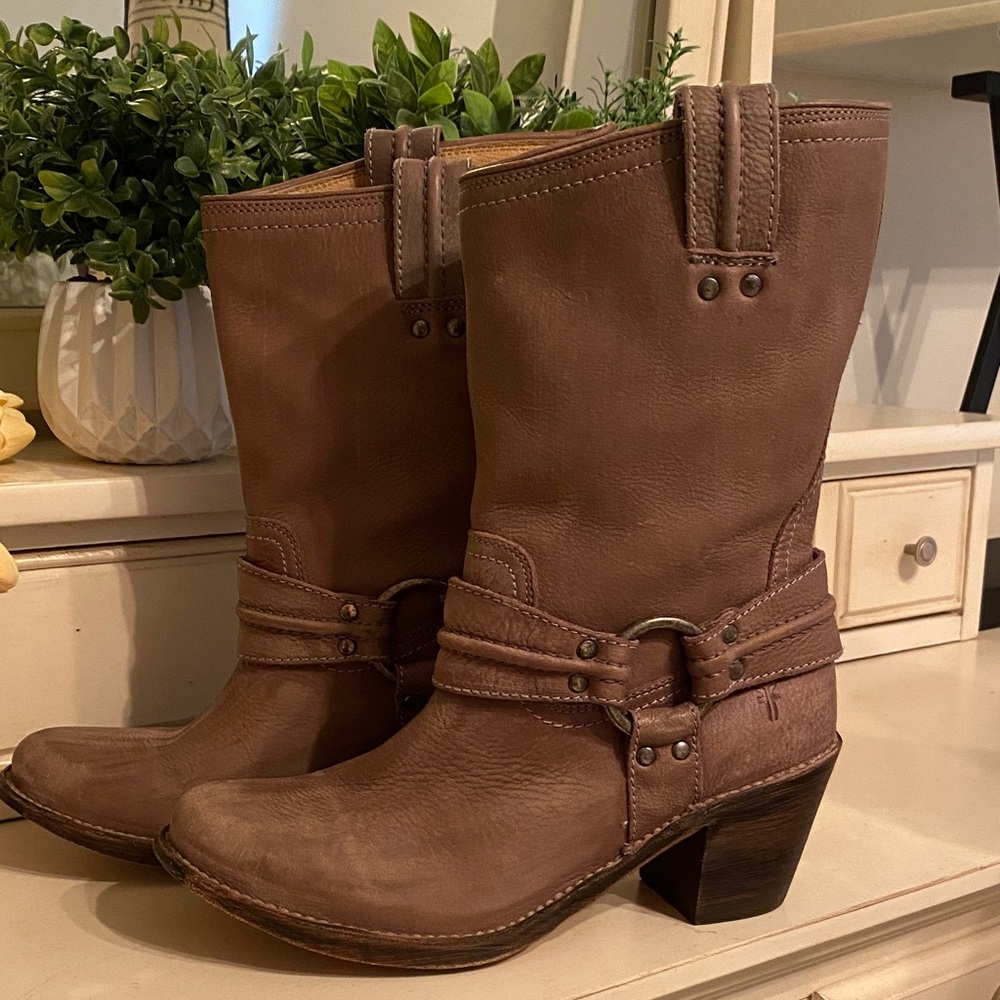 Frye Brown Leather Heeled Boots